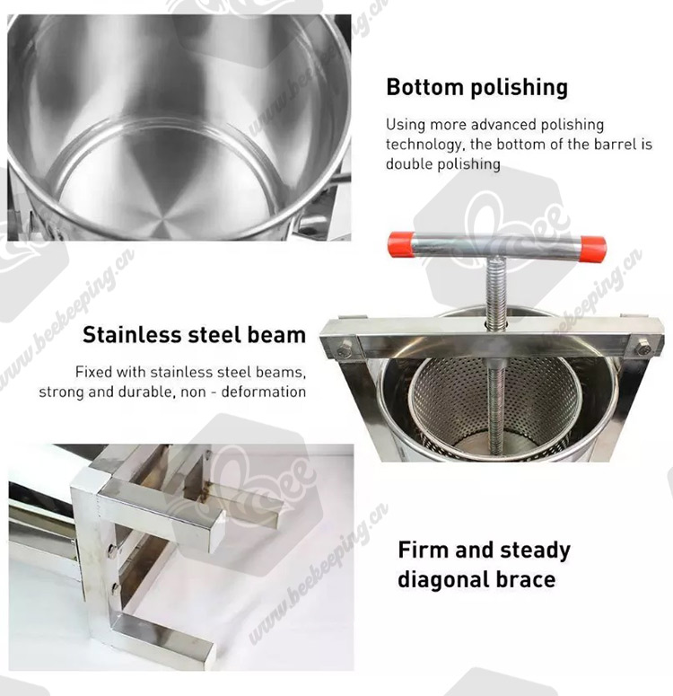 Manual Stainless Steel Iron Galvanized Bee Wax Press Machine
