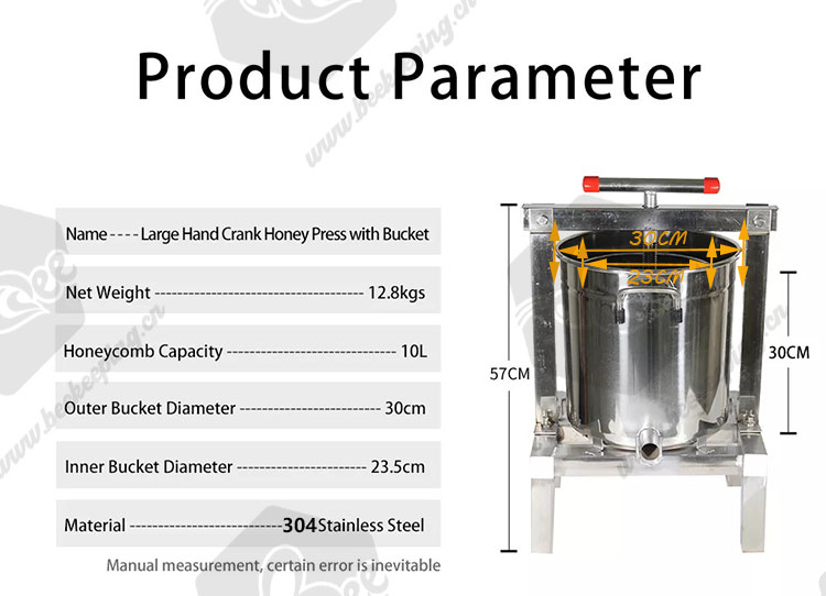 Manual Stainless Steel Iron Galvanized Bee Wax Press Machine