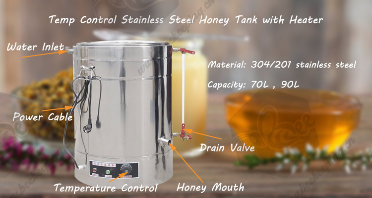 304 Stainless Steel Heating Honey Barrel Storage Tank