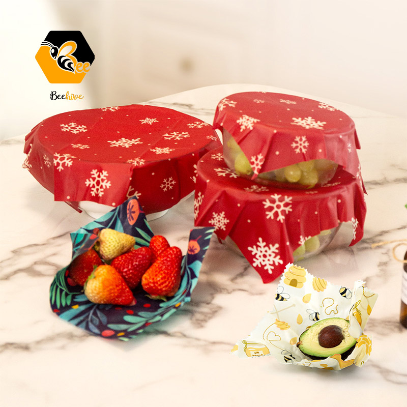 Wholesale Certified Fresh-keeping Organic Pure Natural Waterproof Reusable Beeswax Food Wraps Paper For Natural Food Storage