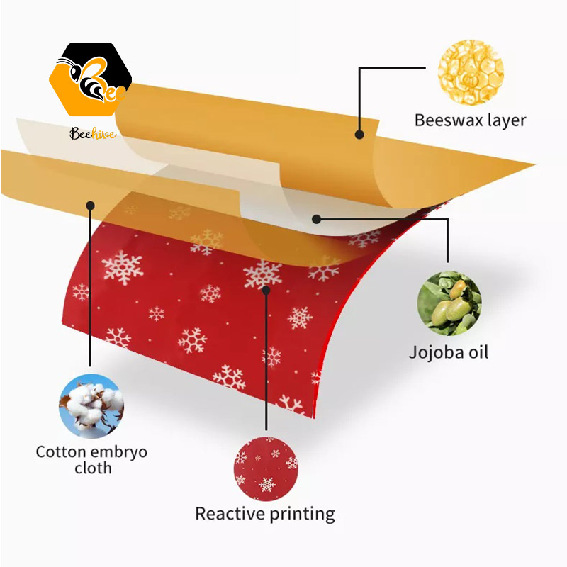 Wholesale Certified Fresh-keeping Organic Pure Natural Waterproof Reusable Beeswax Food Wraps Paper For Natural Food Storage