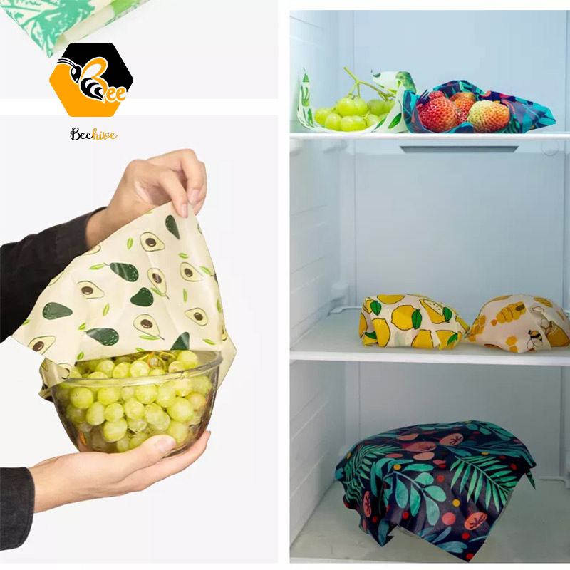 Wholesale Certified Fresh-keeping Organic Pure Natural Waterproof Reusable Beeswax Food Wraps Paper For Natural Food Storage