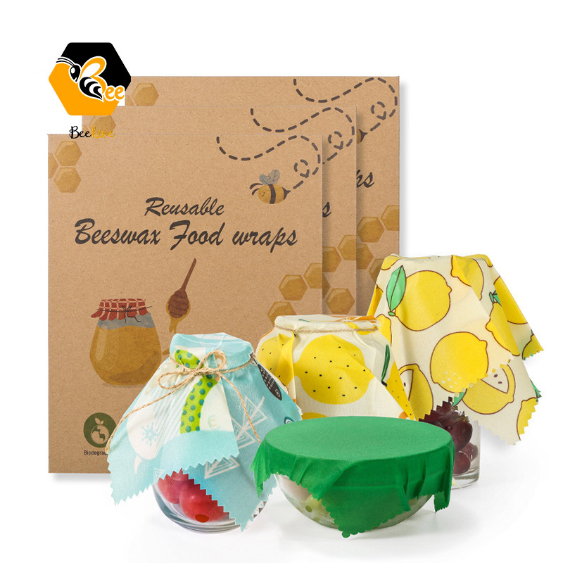Wholesale Certified Fresh-keeping Organic Pure Natural Waterproof Reusable Beeswax Food Wraps Paper For Natural Food Storage