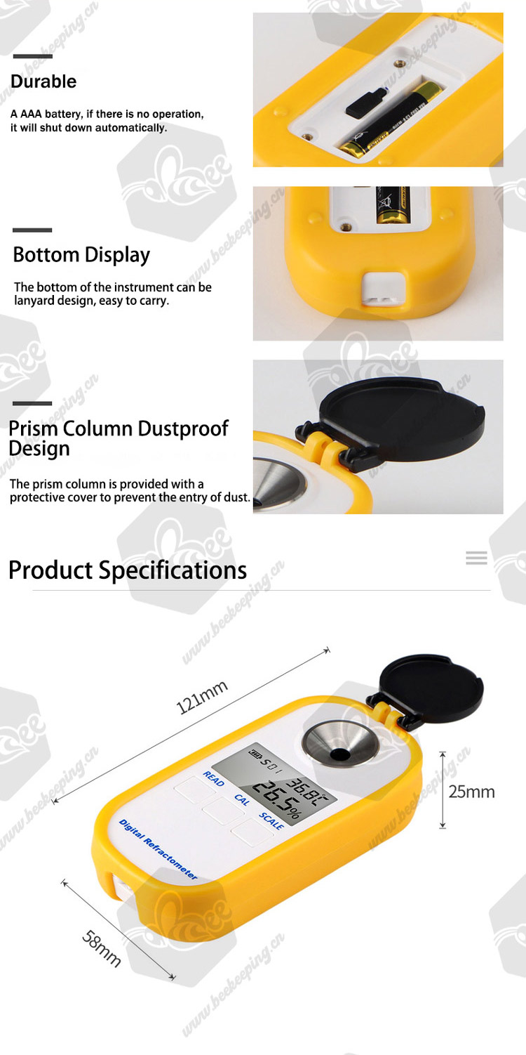 Digital Refractometer LCD Display 0.0~94.0% Brxi Fruit Juice Sugar Meter Refractometer 