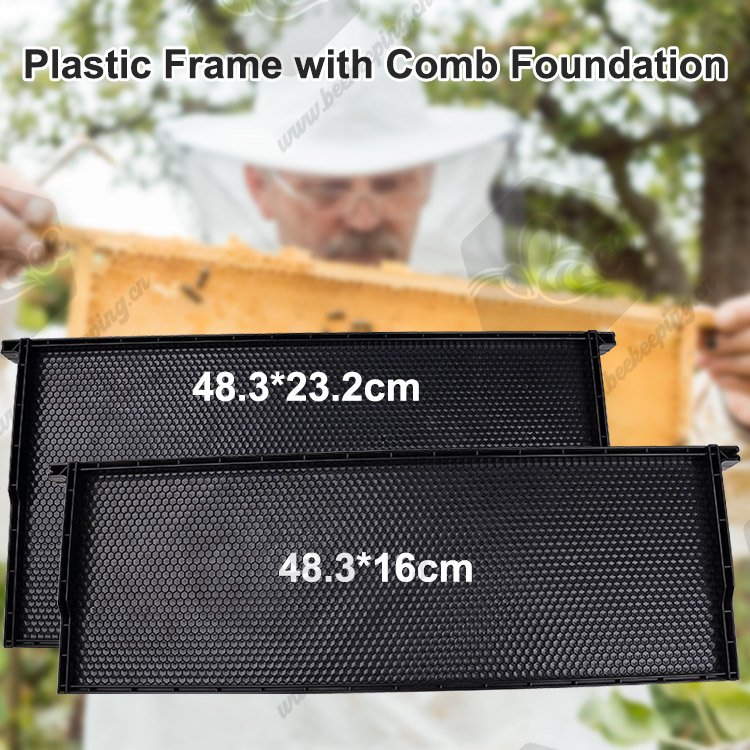Beekeeping Equipment Black Color Plastic Bee Hive Frames with Comb Foundation
