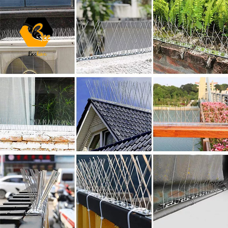 Outdoor Anti-Aging Plastic Base 304 Stainless Steel Fence Window Bird Nail Anti-Theft and Anti Bird Thorn