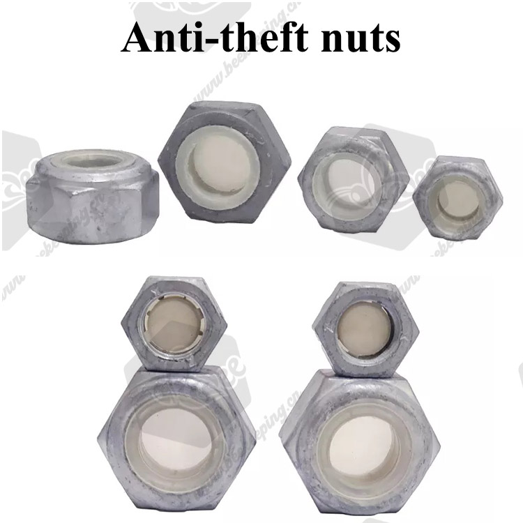 Hot Galvanized Anti-theft lock Hex Nuts